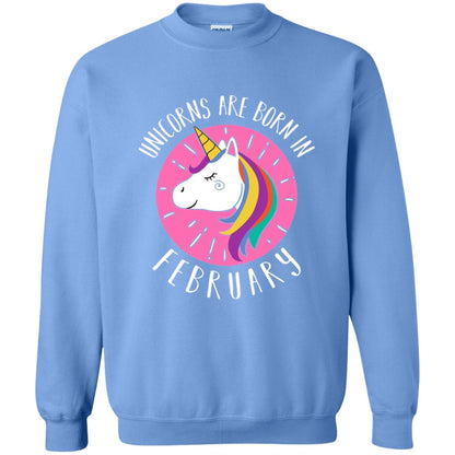 February Birthday T-shirt Unicorns Are Born In February Carolina Blue