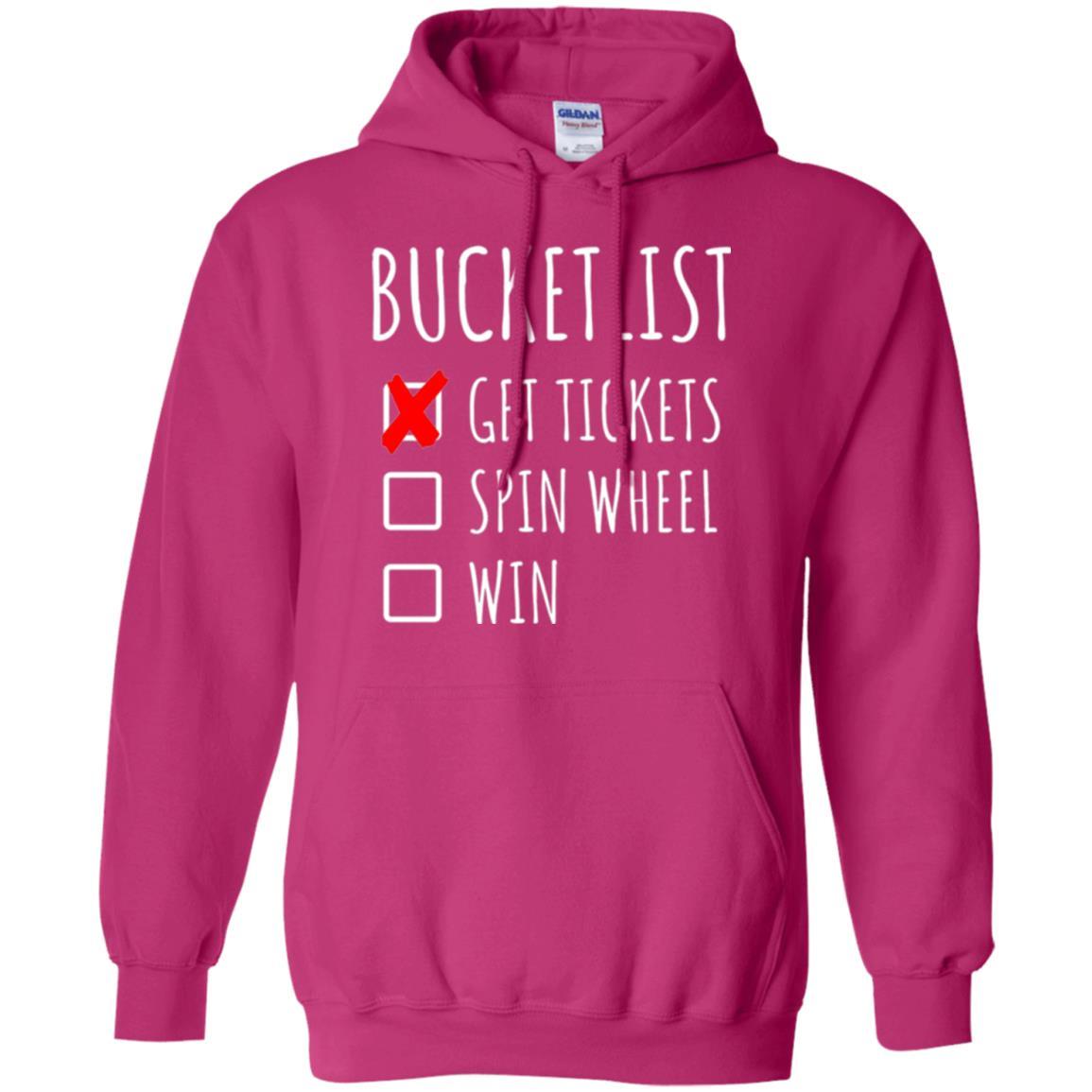 Game Show T-shirt Bucket List Spin Wheel Win Heliconia
