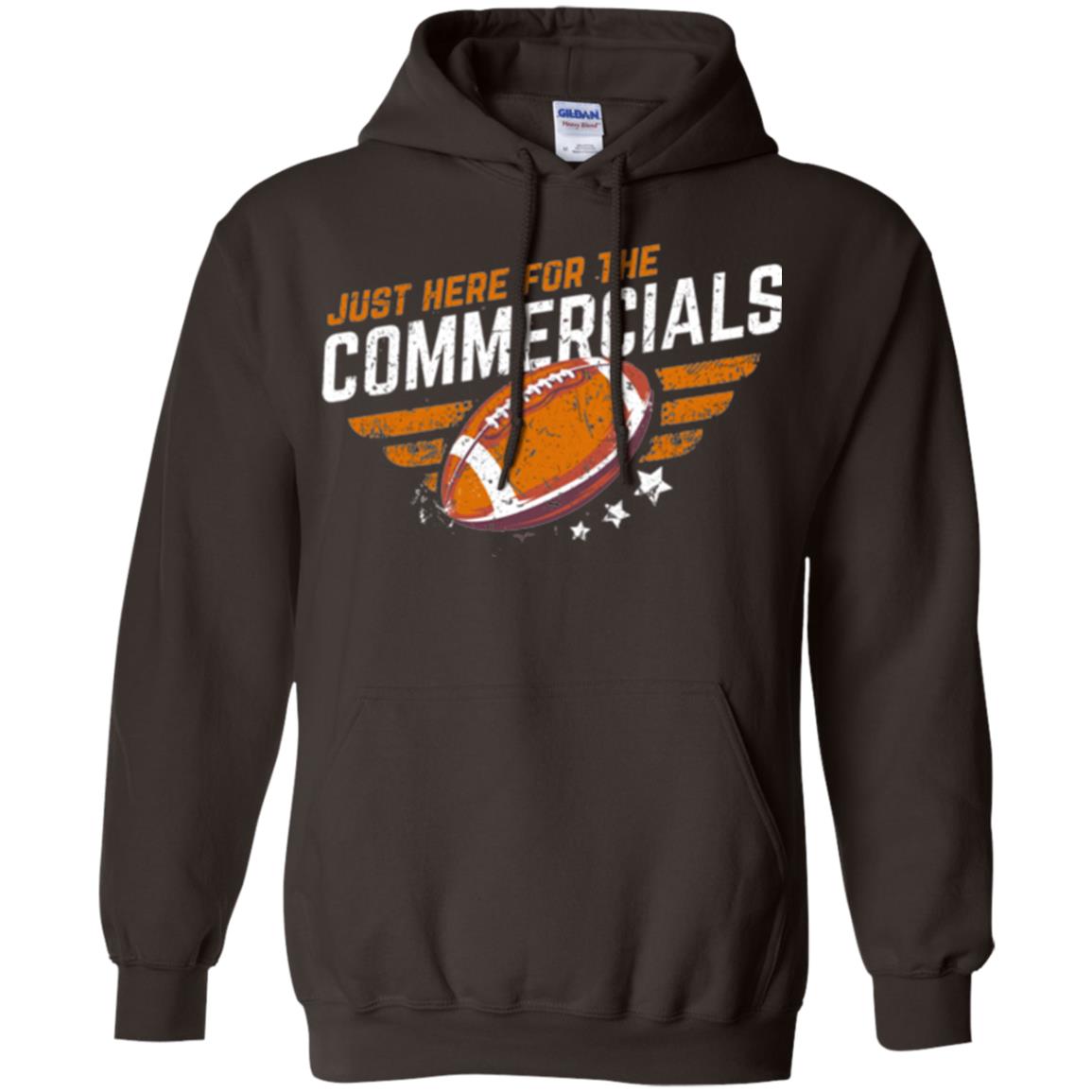 Football Lover T-shirt Just Here For The Commercials Dark Chocolate
