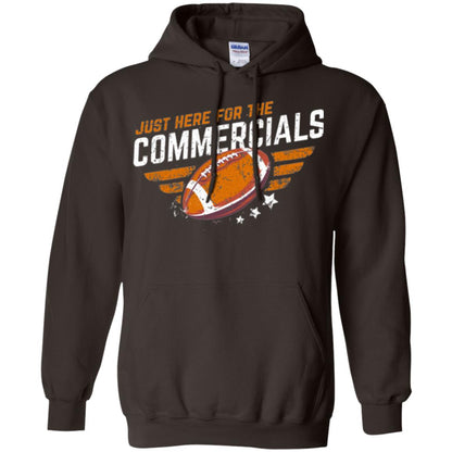 Football Lover T-shirt Just Here For The Commercials Dark Chocolate