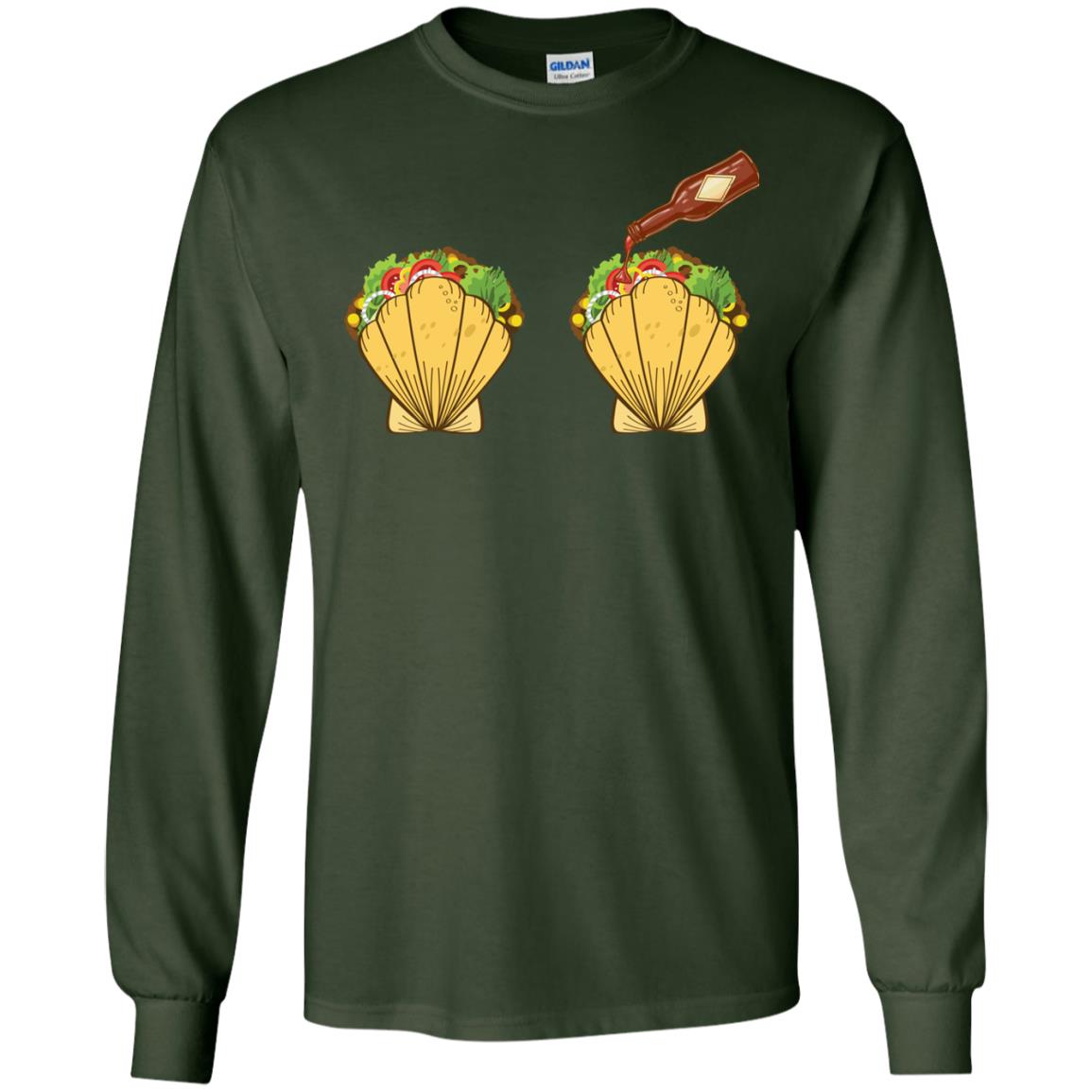 Mermaid Shell T-shirt Taco Bra And Spicy Chili Sauce Forest Green