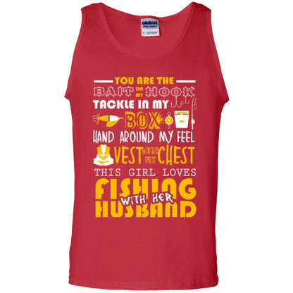 Fishing Lover T-shirt This Girl Loves Fishing With Her Husband Red
