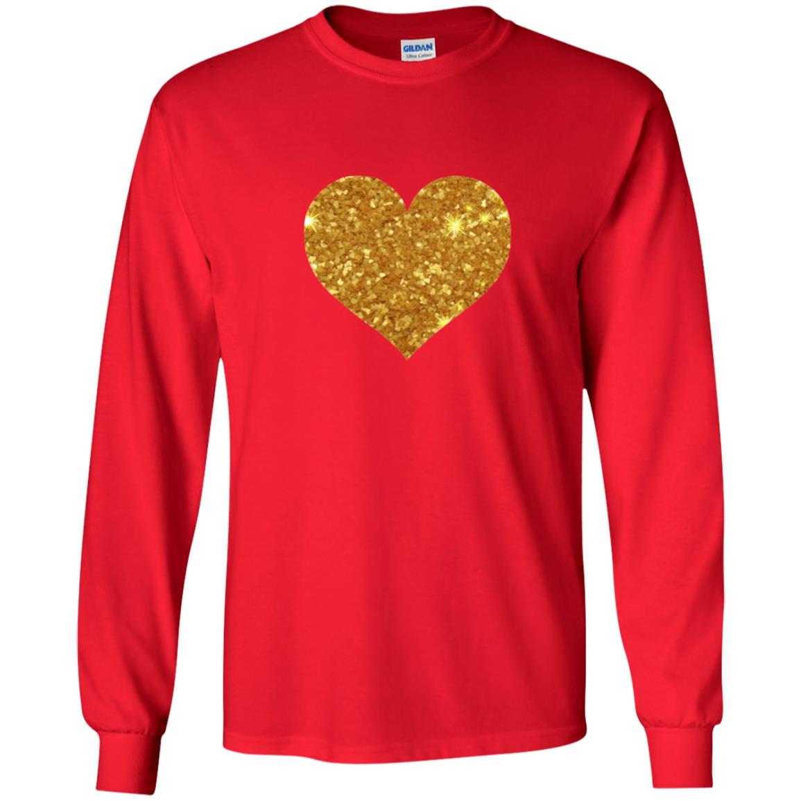 Valentine_s Day T-shirt Gold Heart Red