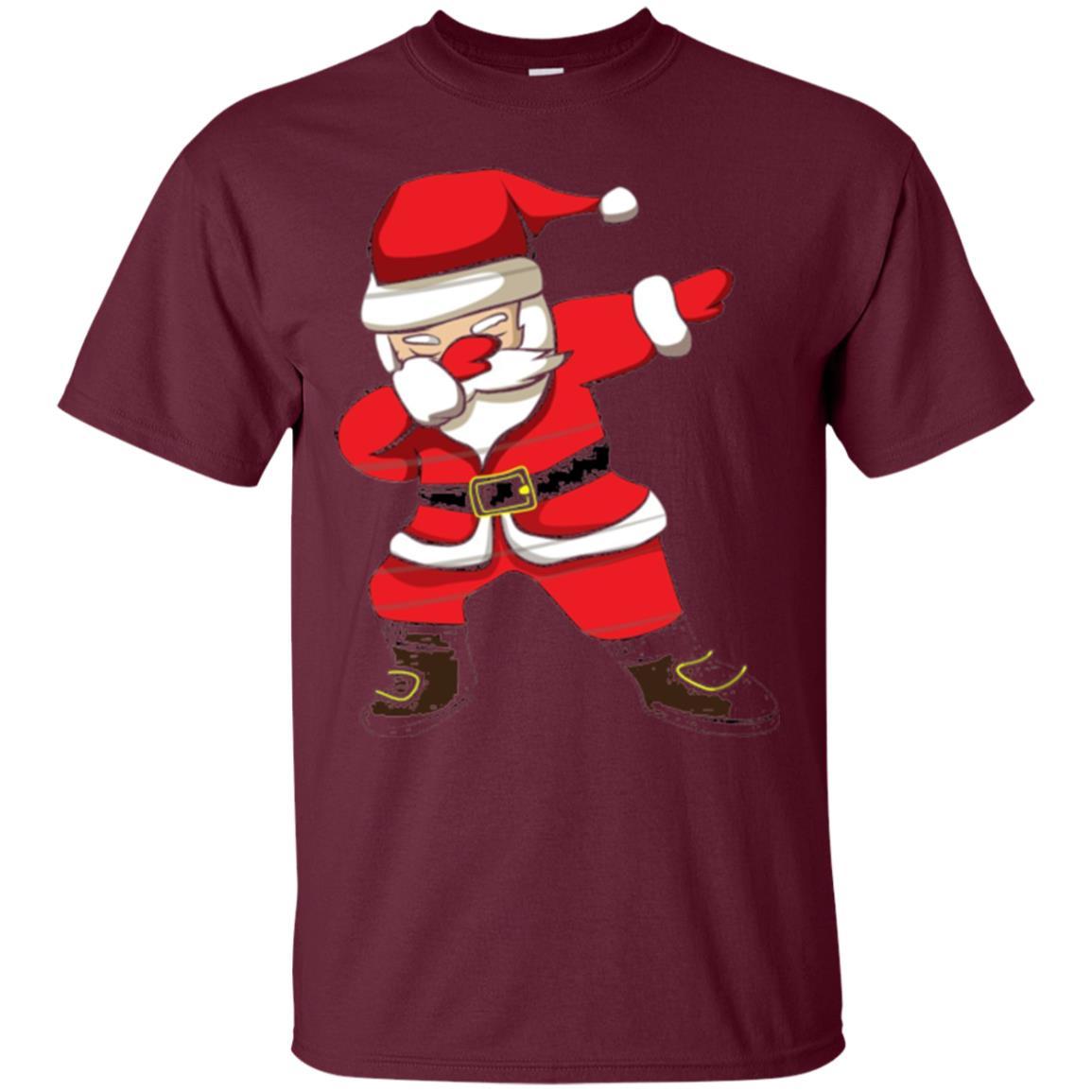 Christmas T-shirt Dabbing Santa Christmas T-shirt Maroon