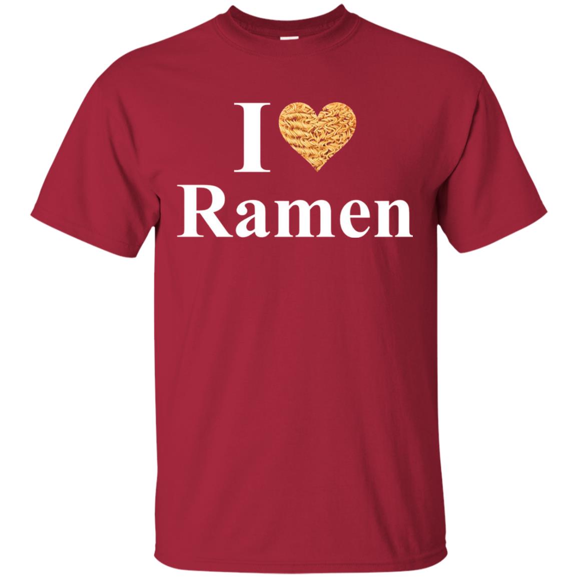 I Love Ramen Heart Ramen T-shirt Cardinal