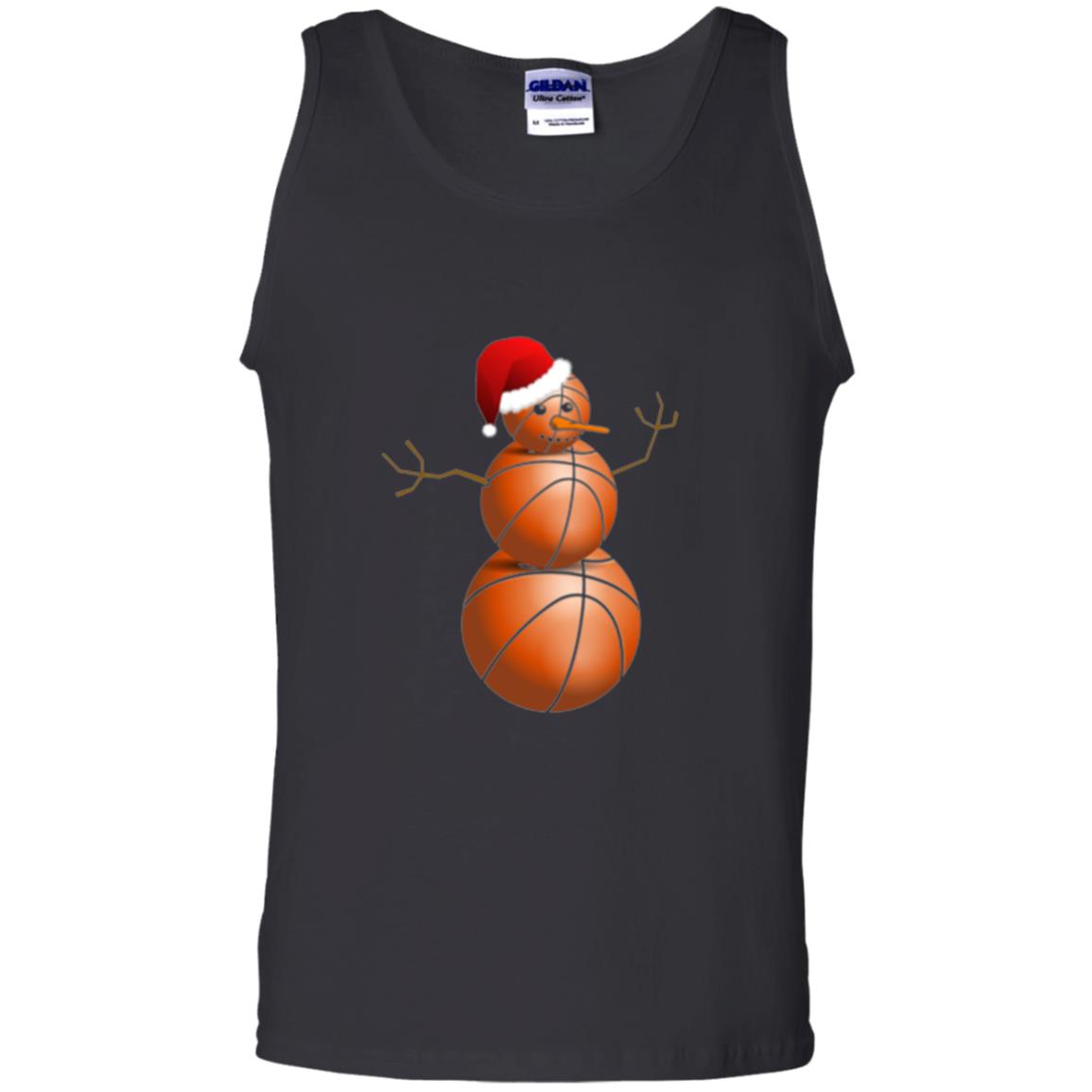 Christmas T-shirt Basketball Snowman Black