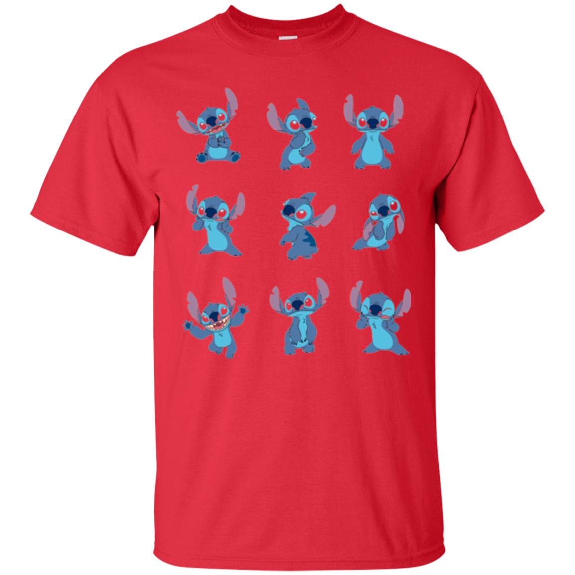 Stitch T-shirt Disney Many Moods Red