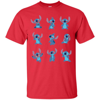 Stitch T-shirt Disney Many Moods Red