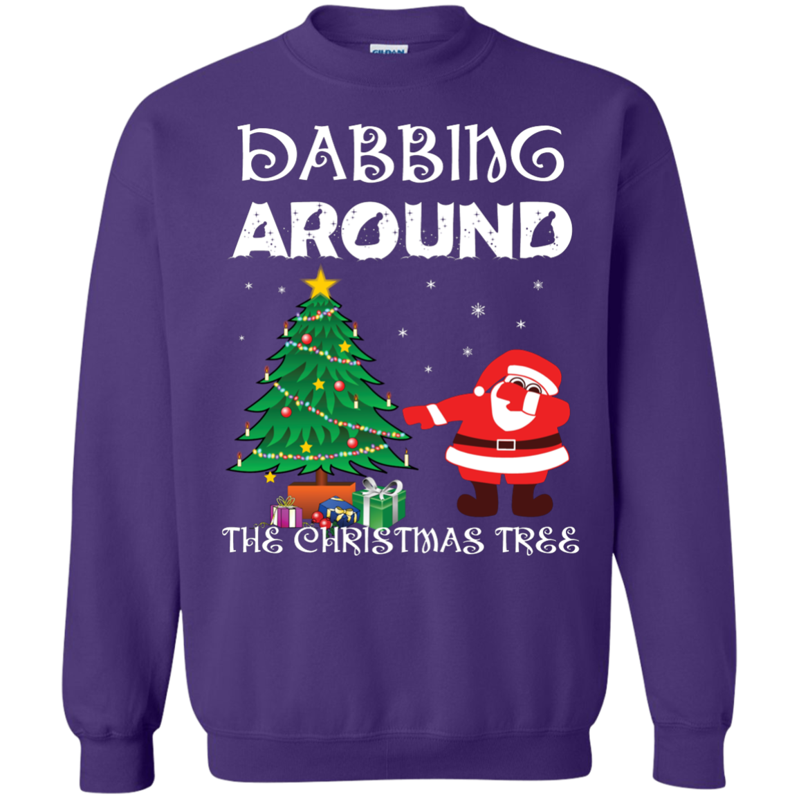Christmas T-Shirt Dabbing Around The Christmas Tree Purple
