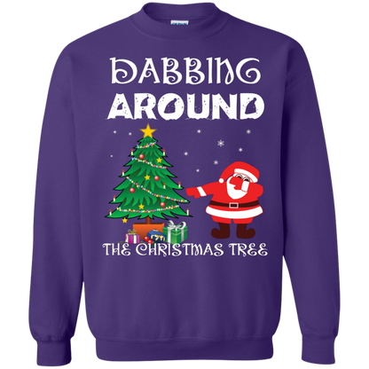 Christmas T-Shirt Dabbing Around The Christmas Tree Purple