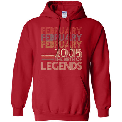 February Retro Classic Vintage 2005 The Birth Of Legends 13th Birthday T-shirt Red