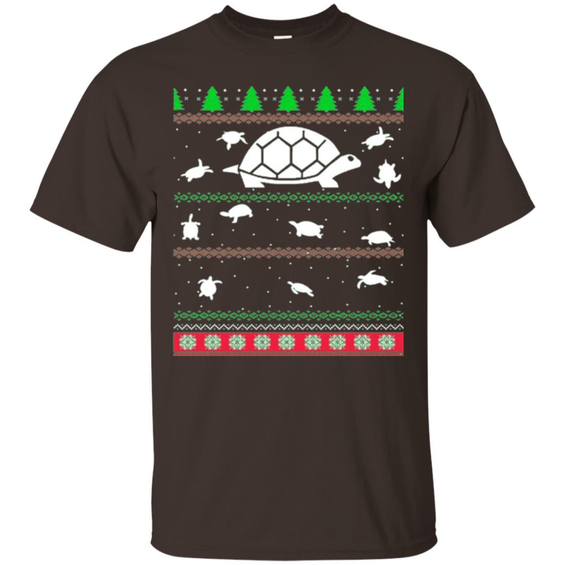 Christmas T-shirt Turtle Lover Merry Christmas Dark Chocolate