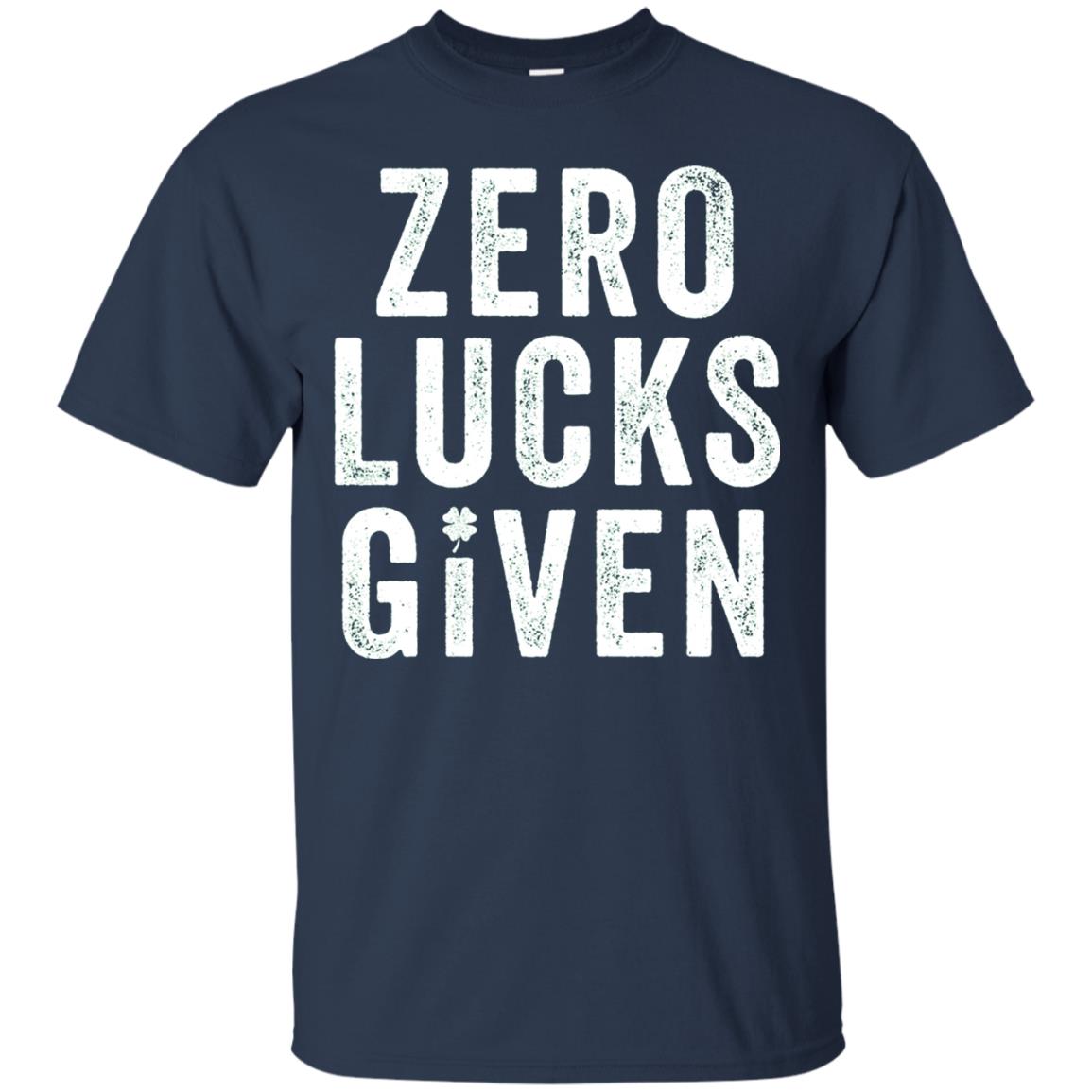 Grunge Zero Lucks Given St. Paddy_s Day T-shirt Navy