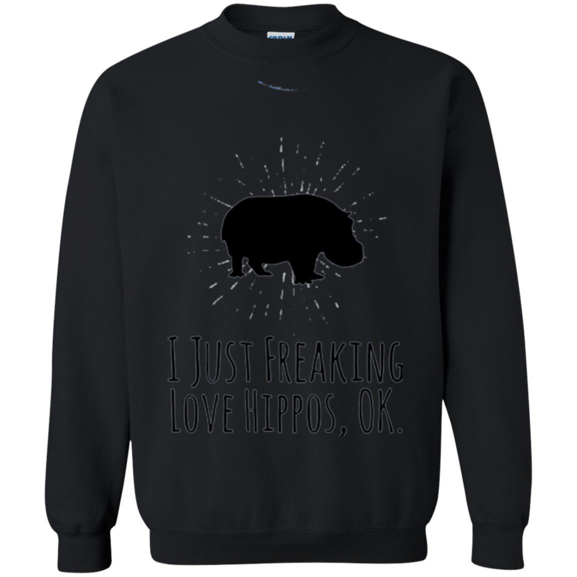 Hippo Lover T-shirt I Just Freaking Love Hippos Ok Black