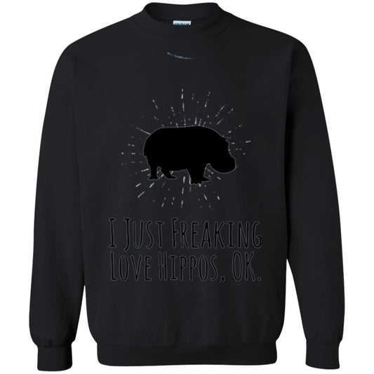 Hippo Lover T-shirt I Just Freaking Love Hippos Ok Black