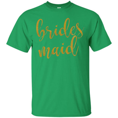 Bridesmaid Gold Glitter Bridal Shower T-shirt Irish Green