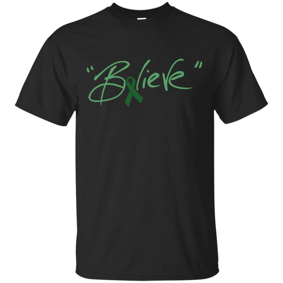 Liver Cancer Awareness Shirt Emerald Ribbon Believe Black