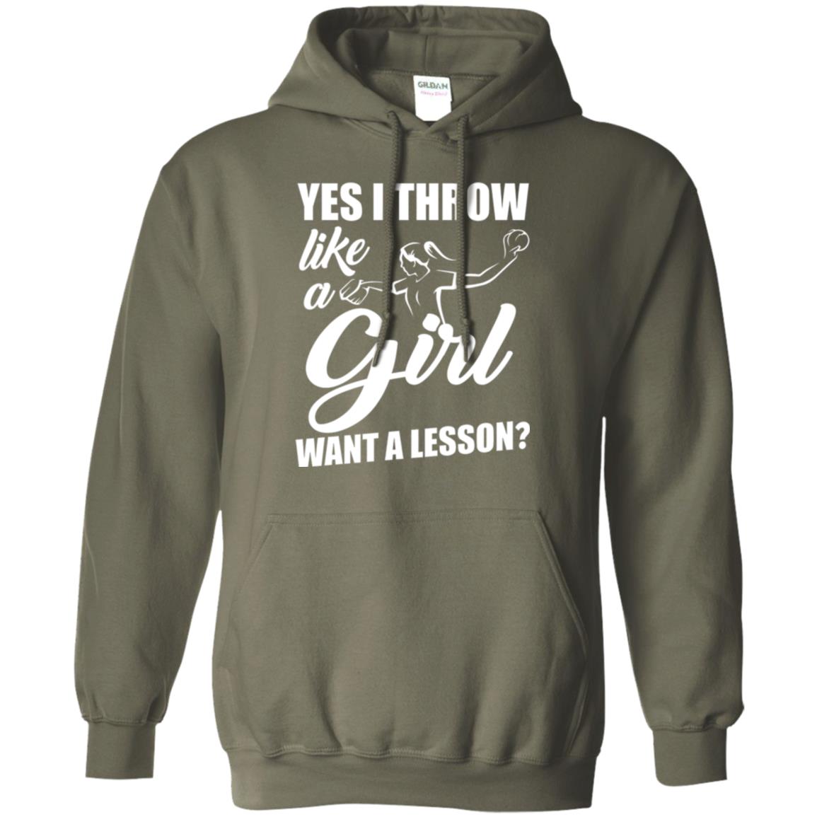 Softball T-shirt Yes I Throw Like A Girl Want A Lesson Military Green