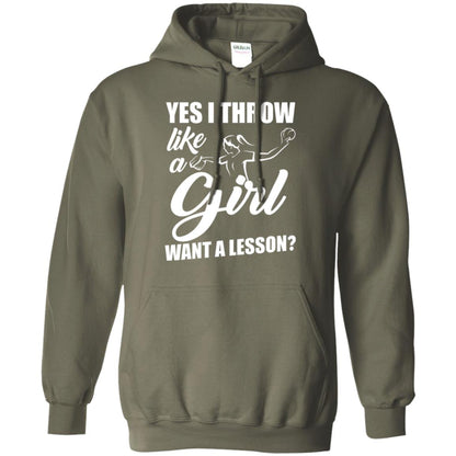Softball T-shirt Yes I Throw Like A Girl Want A Lesson Military Green