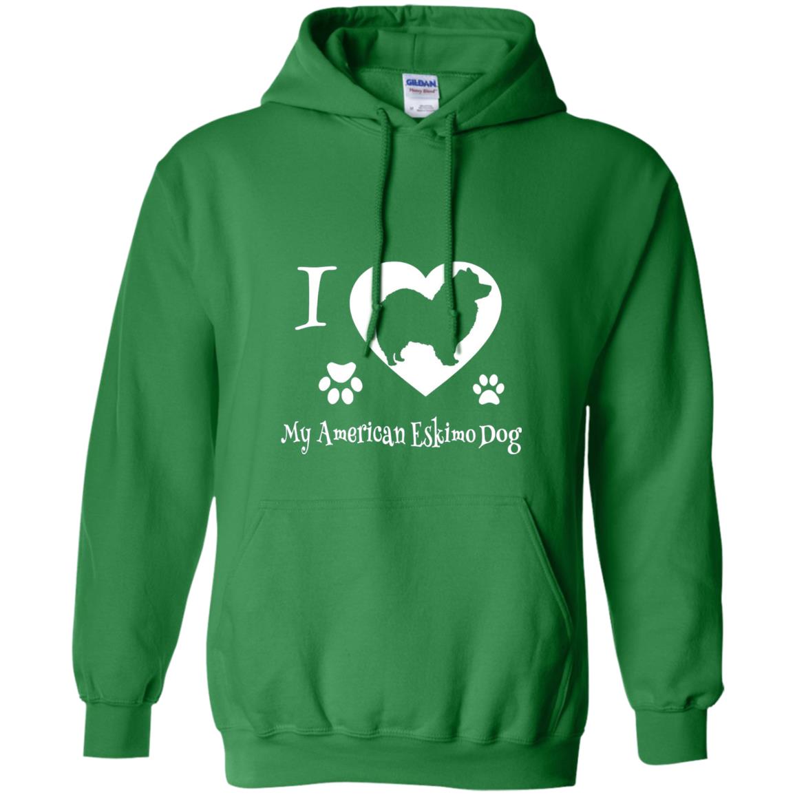 Dog Lover T-shirt I Love My American Eskimo Dog Irish Green