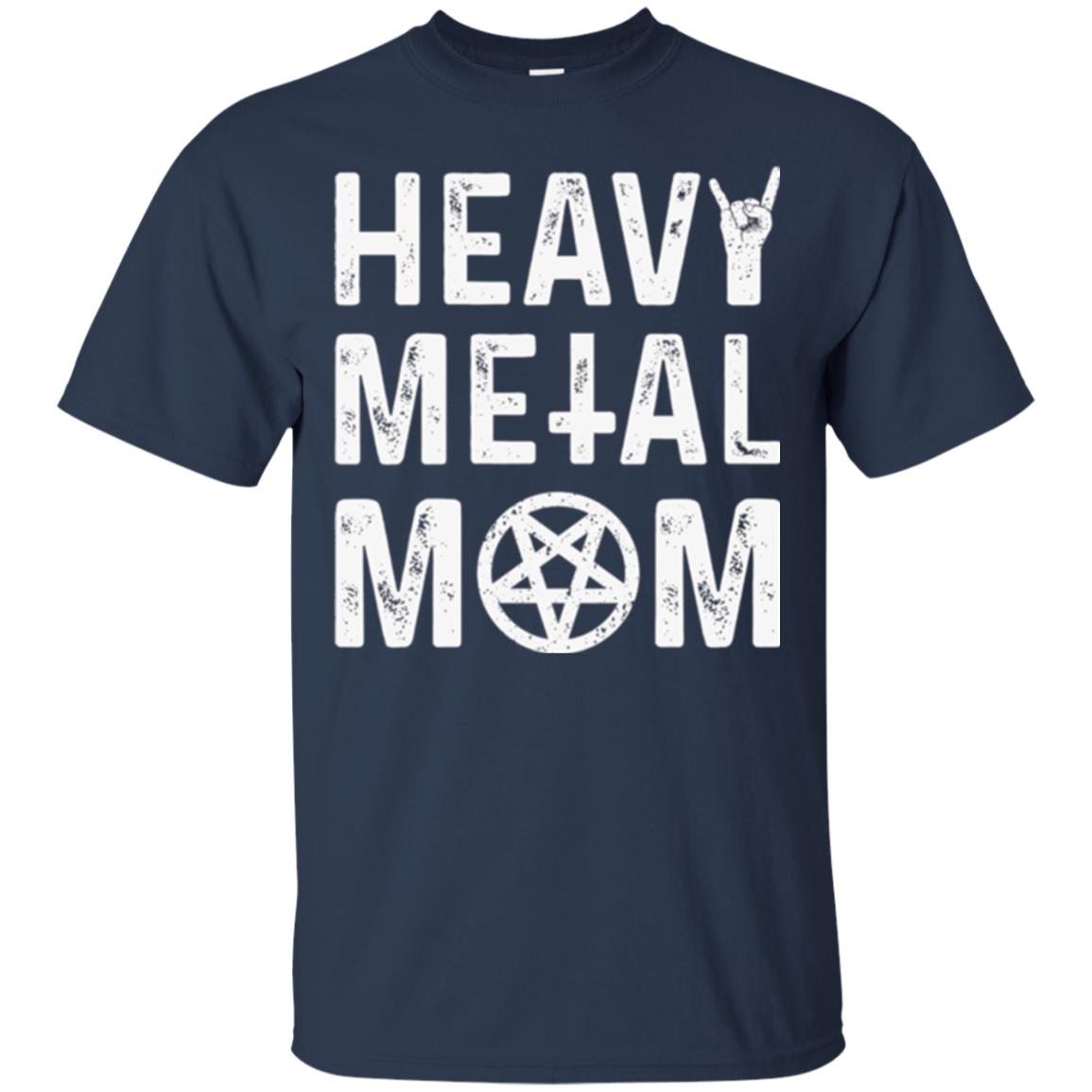 Heavy Metal Mom Vintage Band Music Concert Mother T-shirt Navy