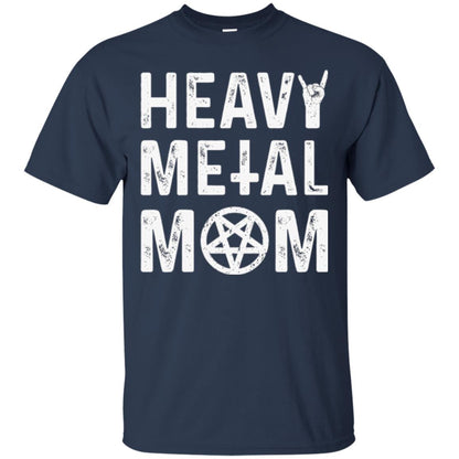 Heavy Metal Mom Vintage Band Music Concert Mother T-shirt Navy