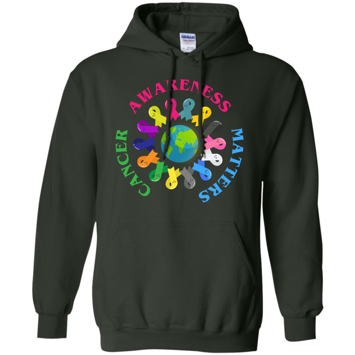 All Cancer Ribbons For All Cancer Awareness T-shirt Forest Green