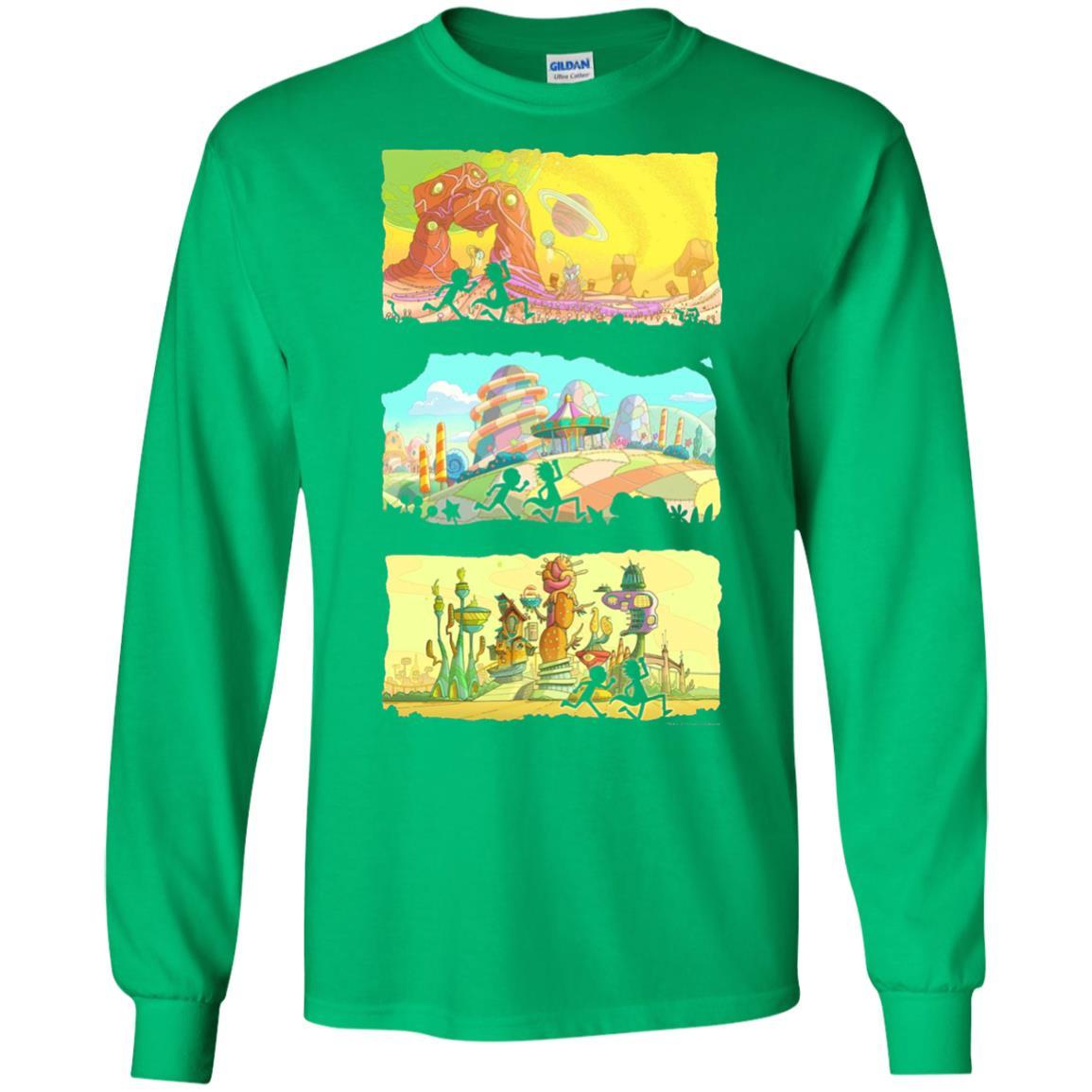 Movie T-Shirt Running Silhouettes On Alien Land Irish Green
