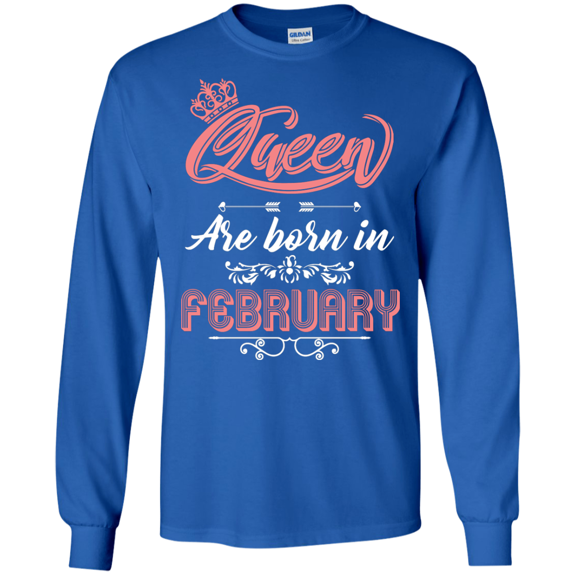 Brithday T-Shirt Queen Are Born In February Royal