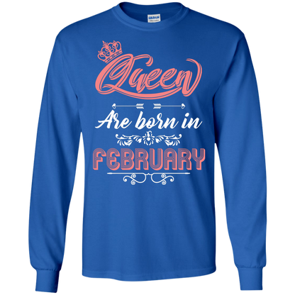 Brithday T-Shirt Queen Are Born In February Royal