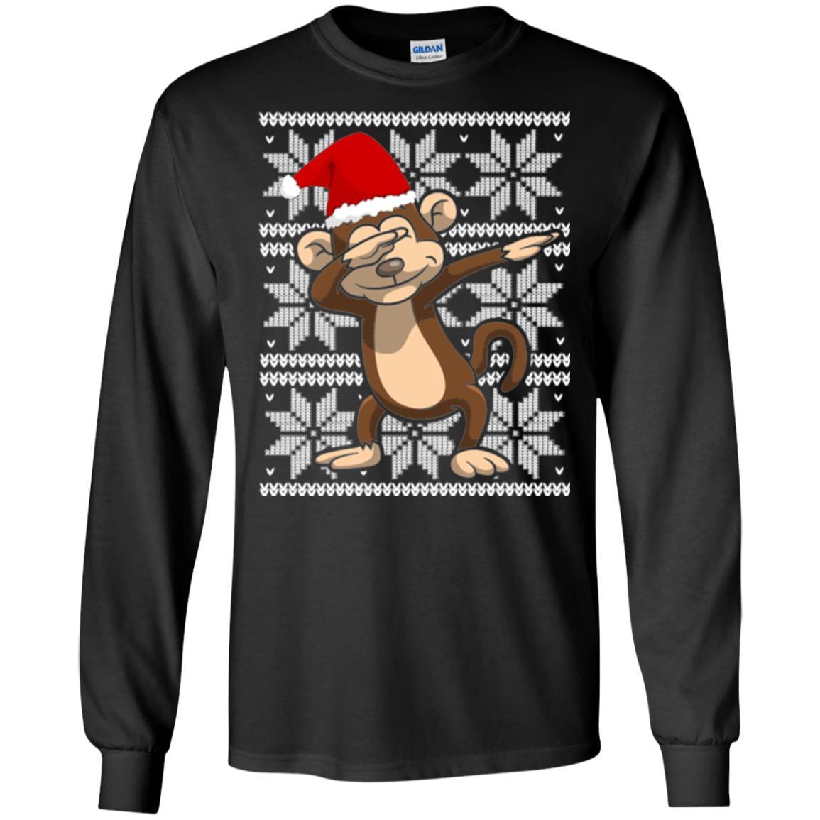 Christmas T-shirt Dabbing Monkey Black