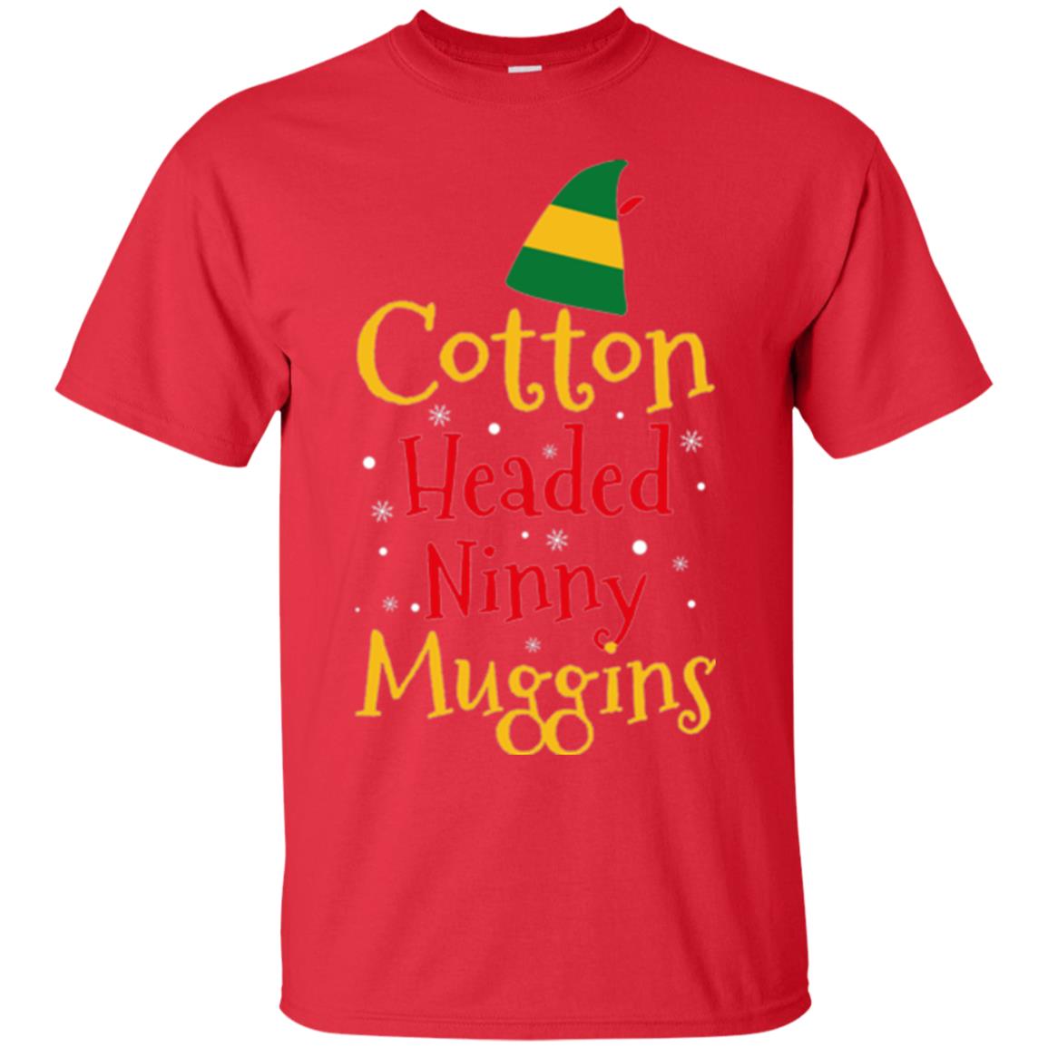 Funny Elf T-shirt Cotton Headed Ninny Muggins Red