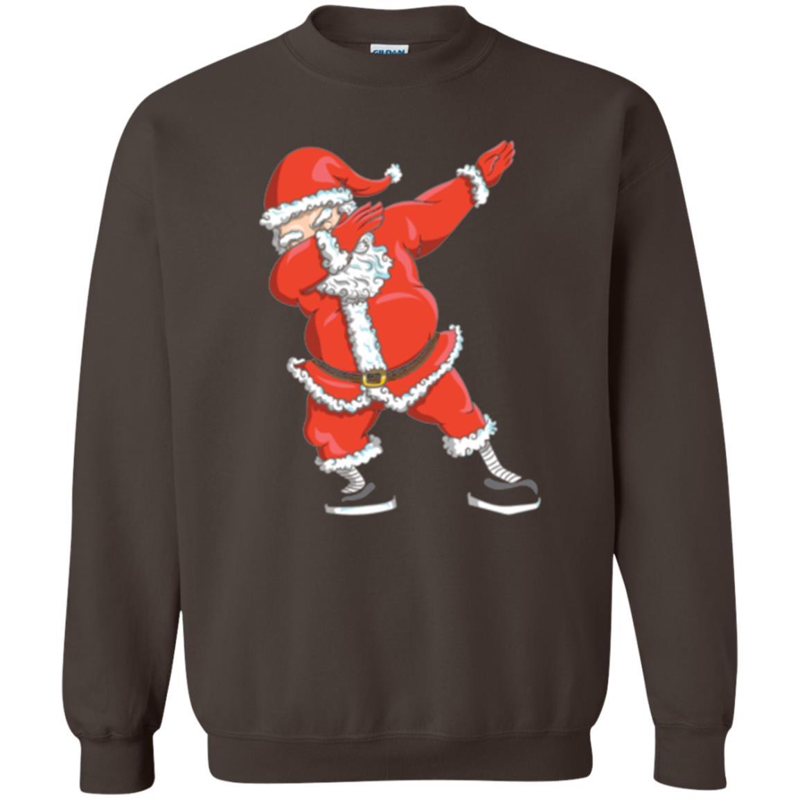 Christmas T-shirt Dabbing Santa Claus T-shirt Dark Chocolate