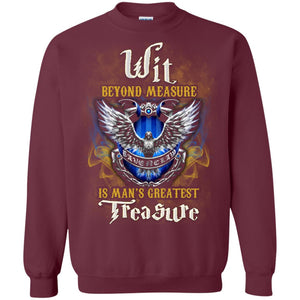 Wit Beyond Measure Is Man's Greatest Treasure Ravenclaw House Harry Potter Fan ShirtG180 Gildan Crewneck Pullover Sweatshirt 8 oz.