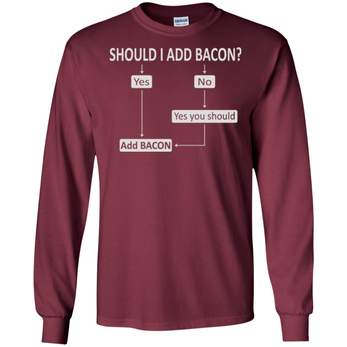 Bacon Lovers T-shirt Shoud I Add Bacon Maroon