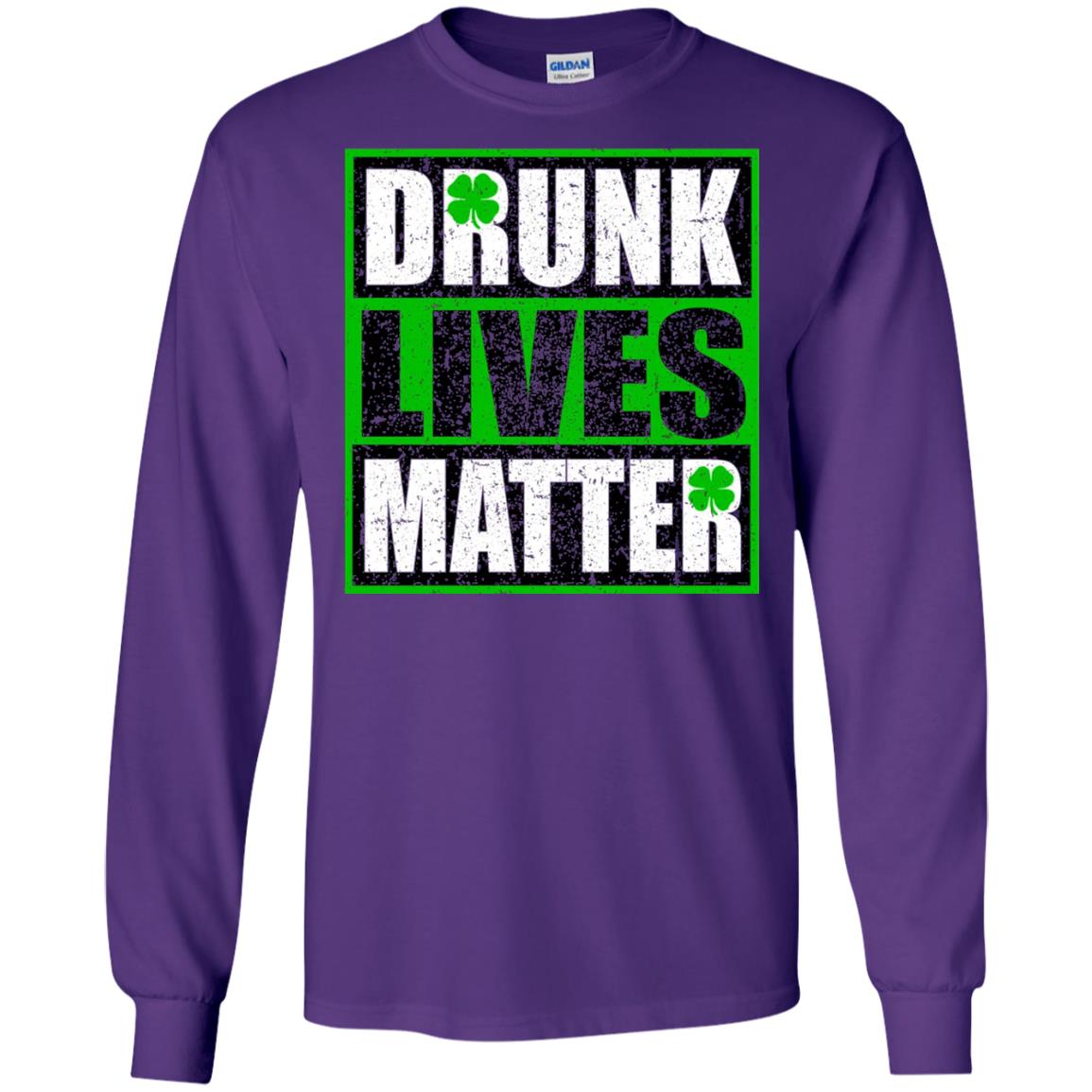 Vintage Drunk Lives Matter Saint Patrick_s Day T-shirt Purple