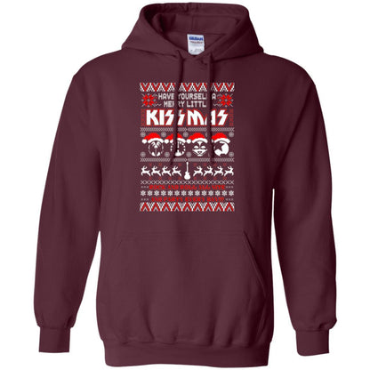 Christmas T-shirt Have Yourself A Merry Little Kissmas Maroon
