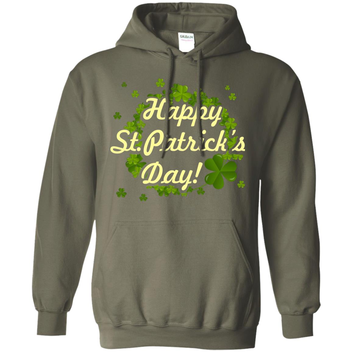 Happy St.patricks Day Shamrocks T-shirt Military Green