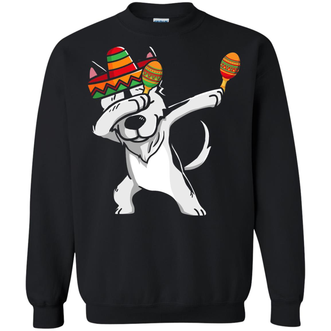 Dabbing Husky Funny Cinco De Mayo T-shirt Black