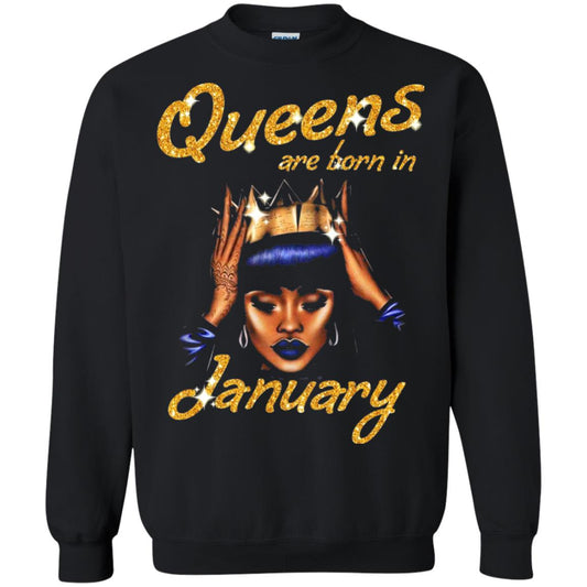 Birthday T-shirt Queens Are Born In January Black