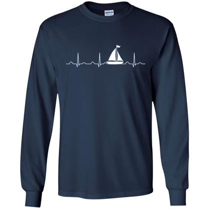 Boating Sailor T-shirt Heartbeat Navy