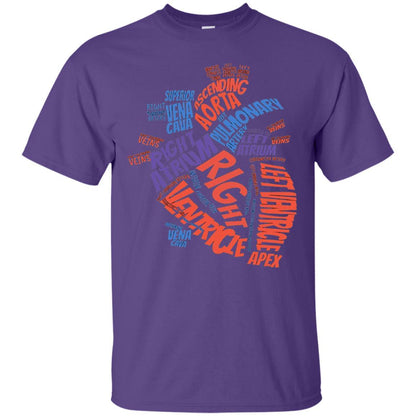 Anatomical Heart T-shirt Purple