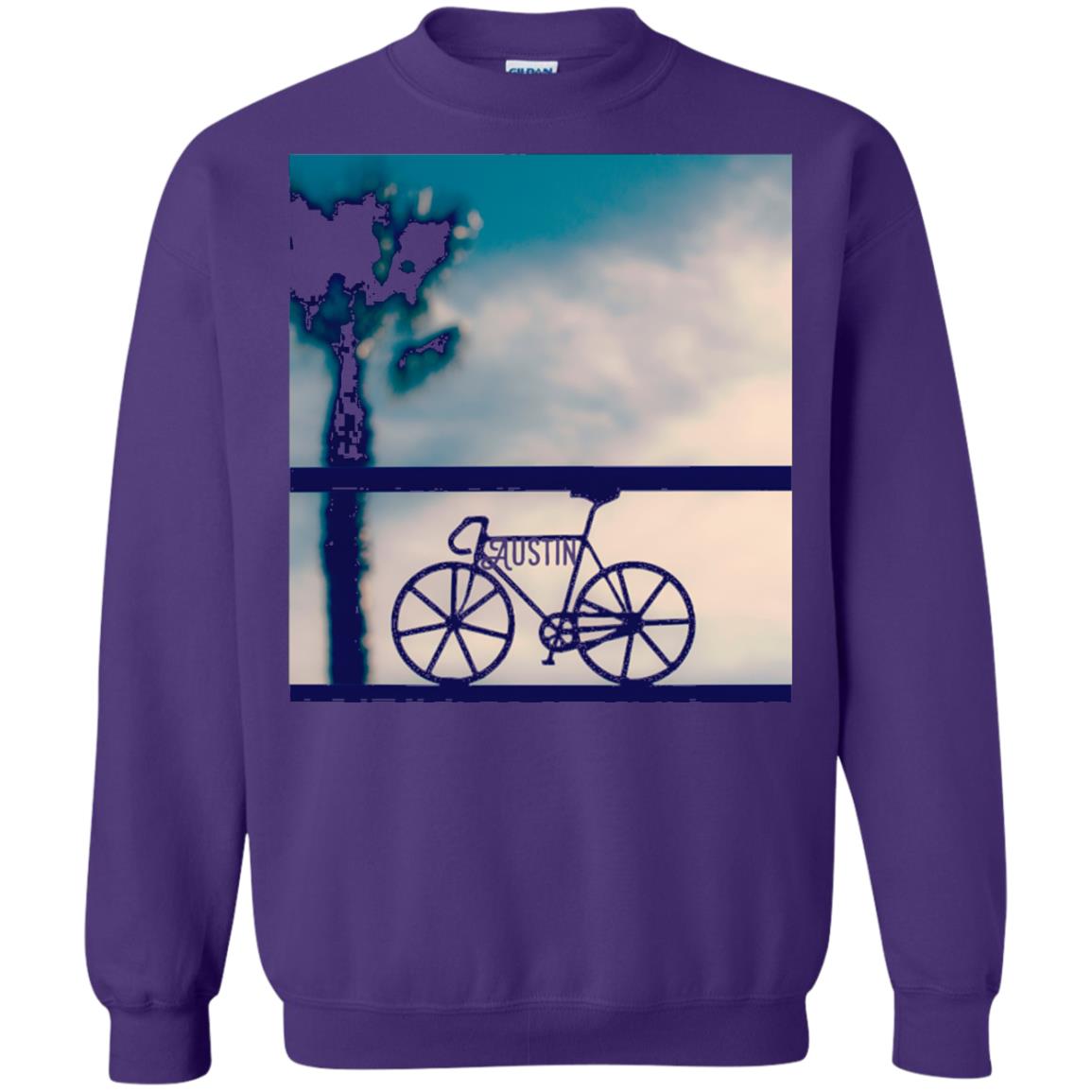 Biking In Austin T-shirt Purple