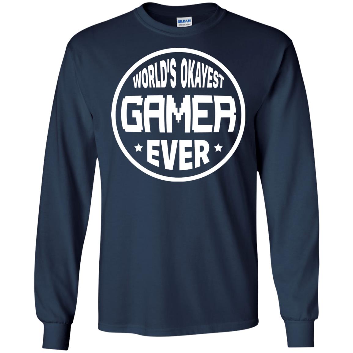 World’s Okayest Gamer Ever Best T-shirt For Gaming Lover Navy