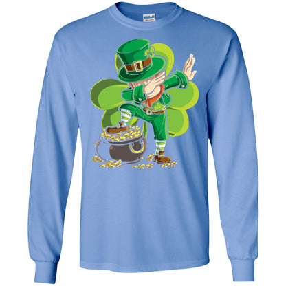 Dabbing Leprechaun St Patricks Day T-shirt Carolina Blue