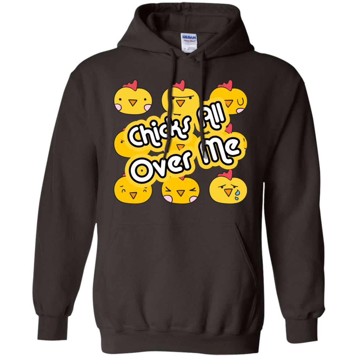 Chicks All Over Me Funny Chickens Shirt For Easter Day Dark Chocolate