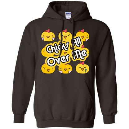Chicks All Over Me Funny Chickens Shirt For Easter Day Dark Chocolate
