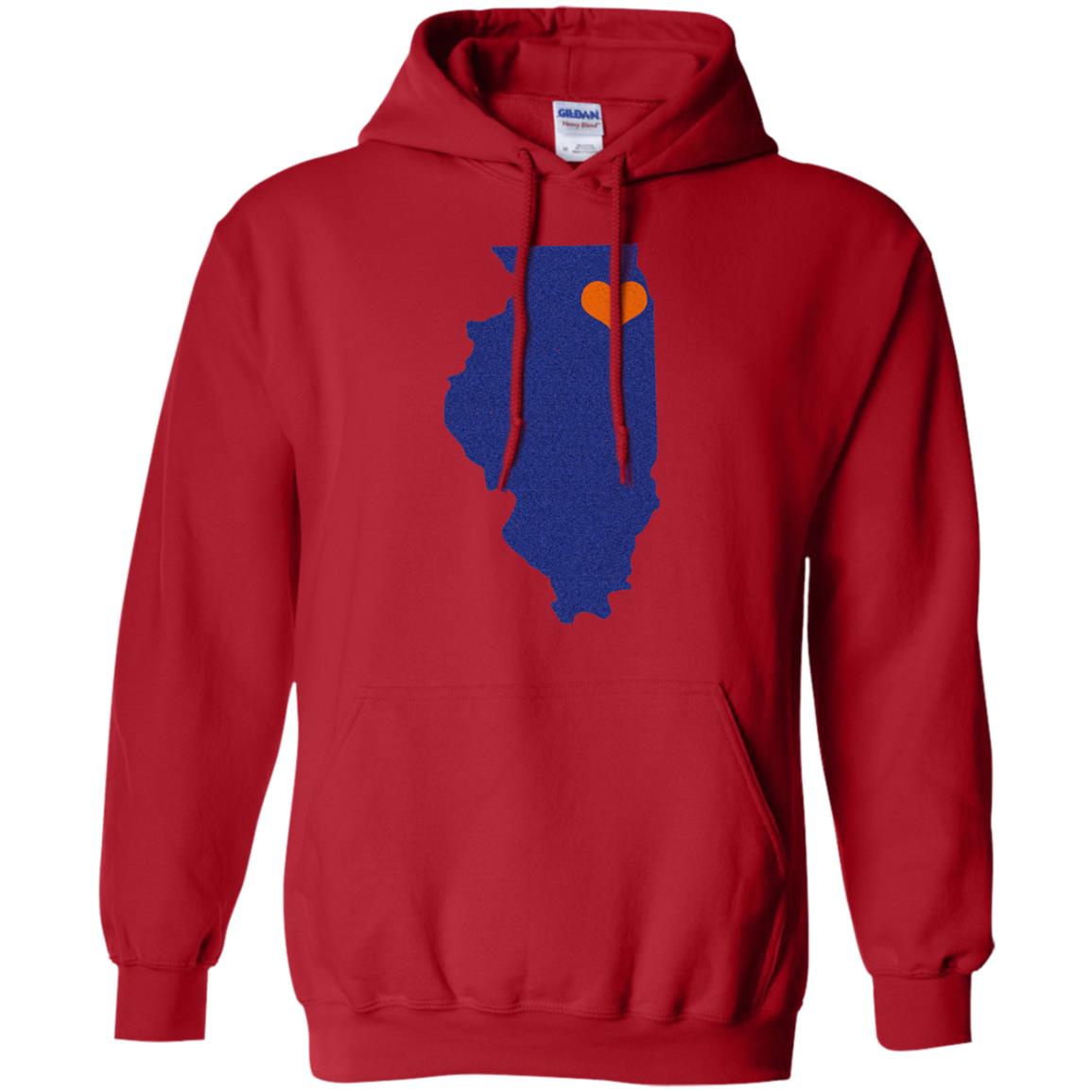 Football T-shirt Chicago Illinois Heart Red