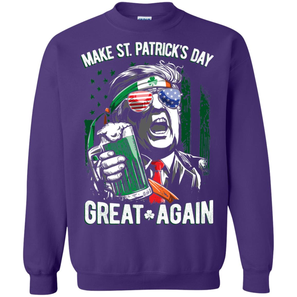 Make St Patricks Day Great Again Trump Leprechaun T-shirt Purple