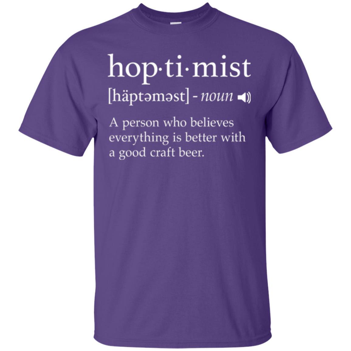 Beer Lover T-shirt Hoptimist Definition Purple